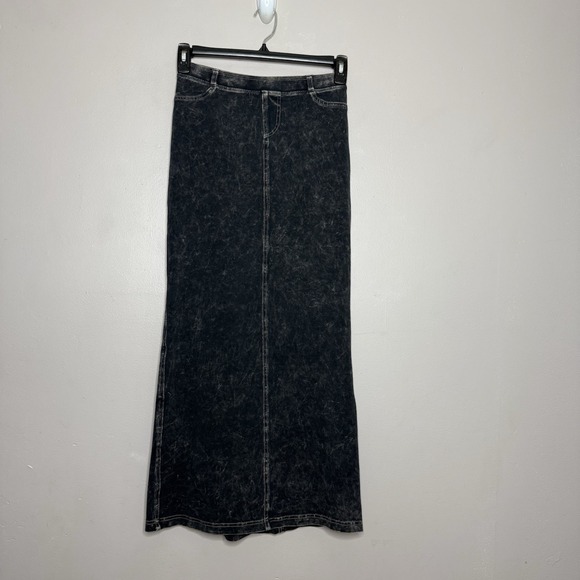Hard Tail Women Sz S Maxi Skirt Pull On Stretch Black Mineral Wash Style WJ-114 - Picture 1 of 12